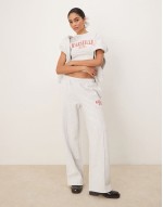 Marseille embroidered graphic co-ord in ice marl