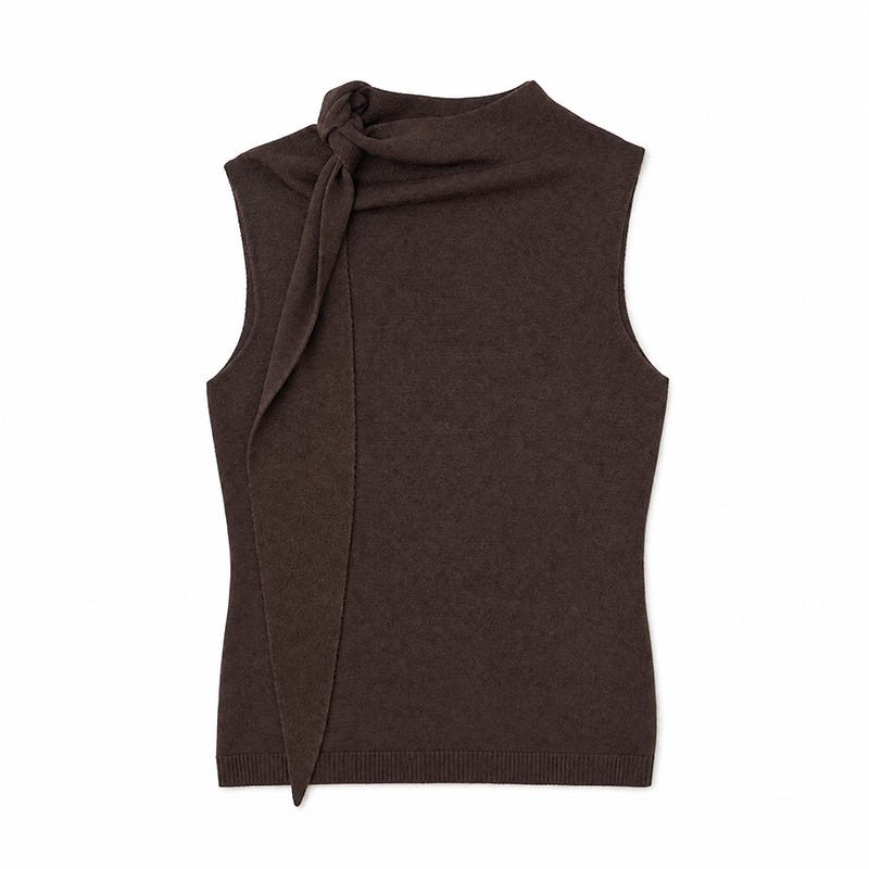2026 New Korean Style Tie Strap Sleeveless Tank Top Women Design Slim Knit Vest - Image 5