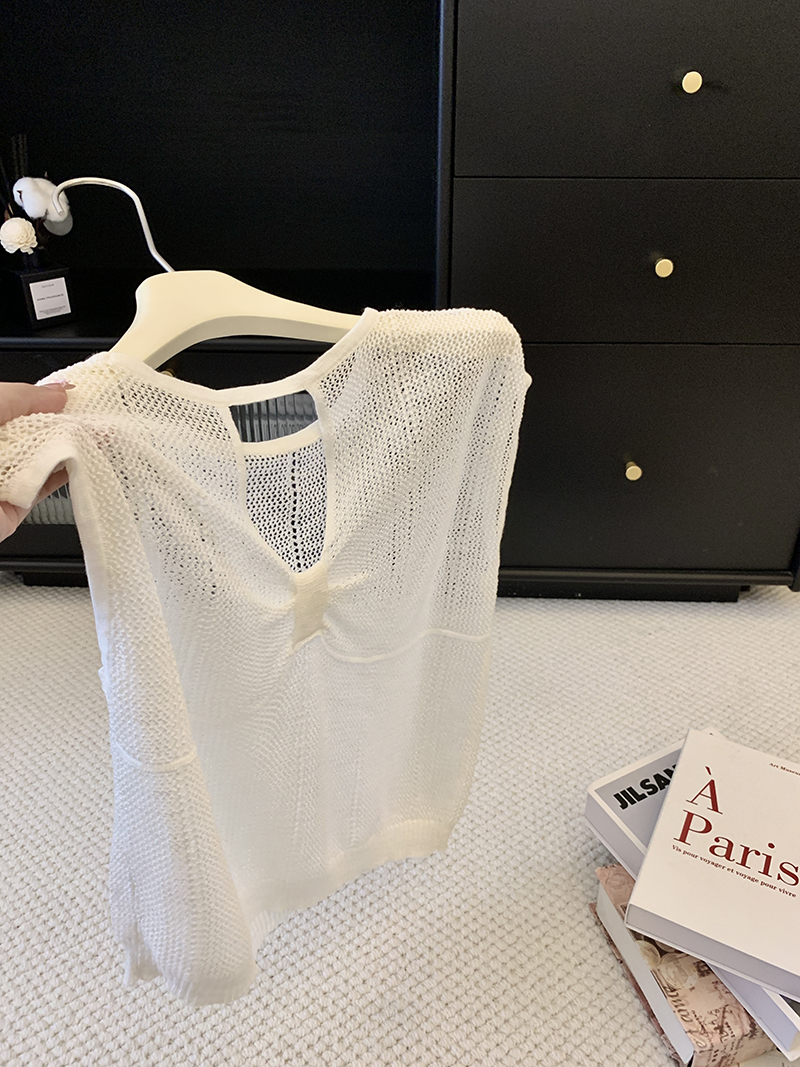 2026 Summer Hollow Knit Camisole Tank Top for Women - Round Neck Backless Sleeveless Slim Fit Vest