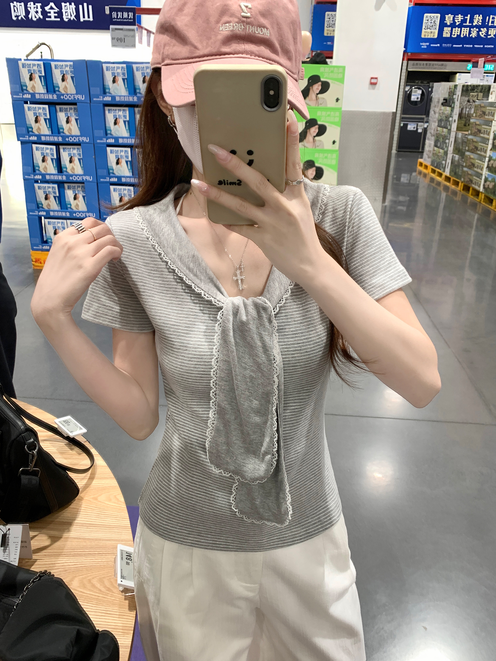 2026 Summer New Women's Short Sleeve T-Shirt 220g Tencel Blend Slim Fit Fake Two-Piece Cape Top - Image 4