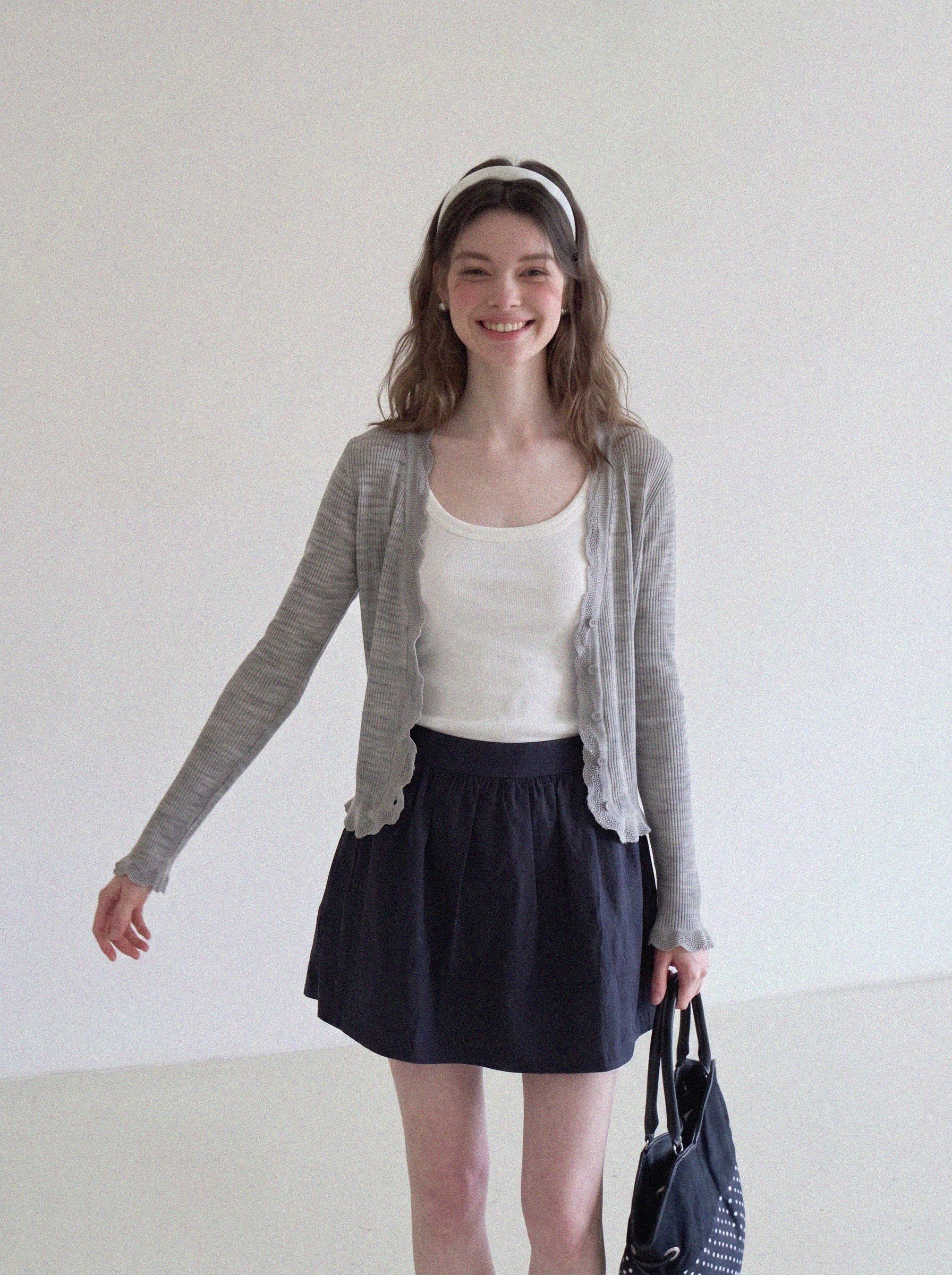 French V-Neck Ruffle Ice Silk Sun Protection Knit Cardigan Women Summer Shawl Cardigan Short Thin Coat - Image 2