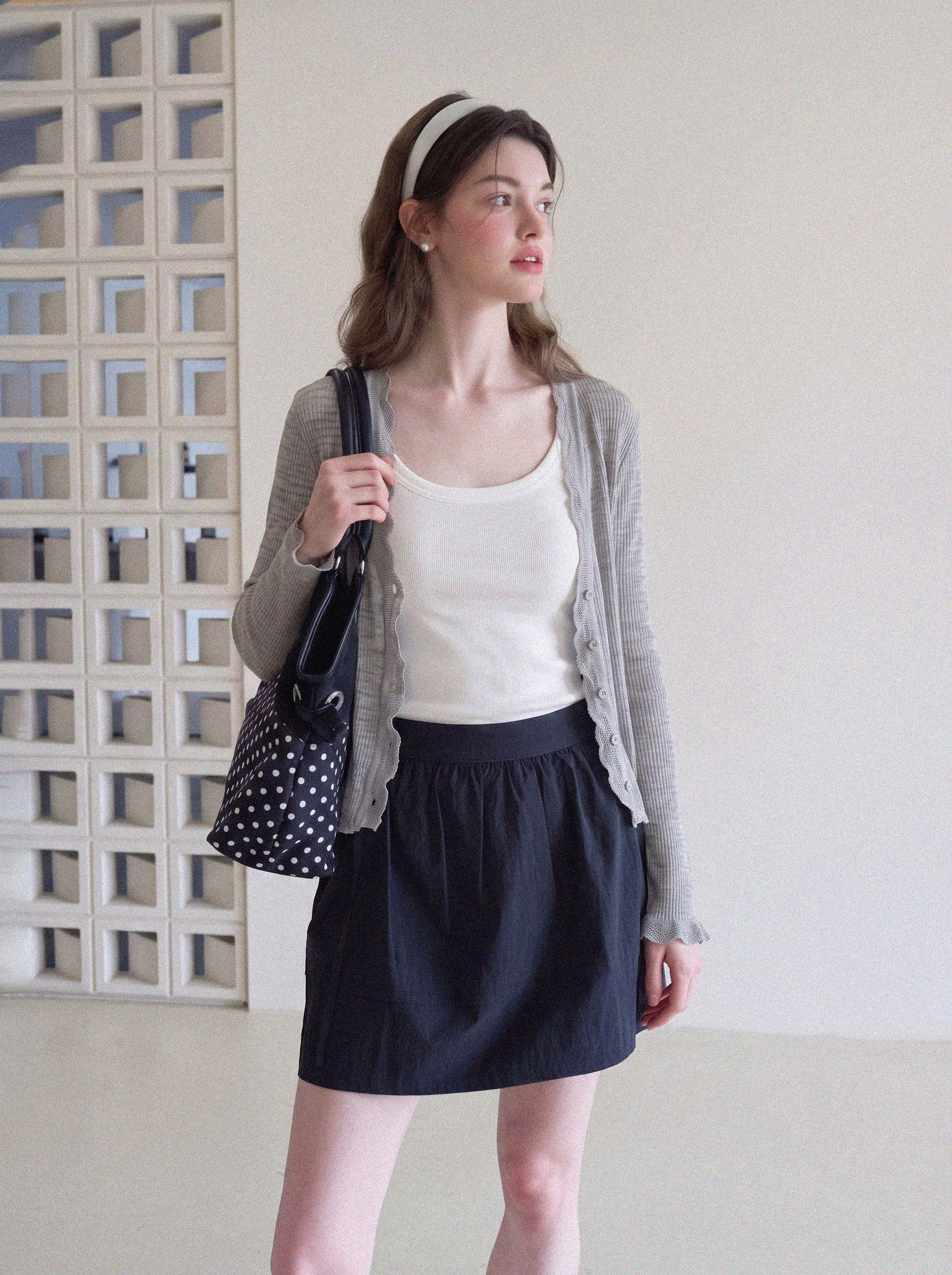 French V-Neck Ruffle Ice Silk Sun Protection Knit Cardigan Women Summer Shawl Cardigan Short Thin Coat - Image 3