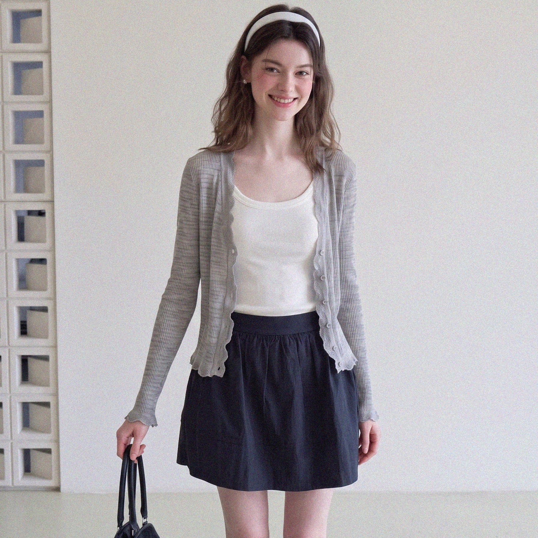 French V-Neck Ruffle Ice Silk Sun Protection Knit Cardigan Women Summer Shawl Cardigan Short Thin Coat - Image 5