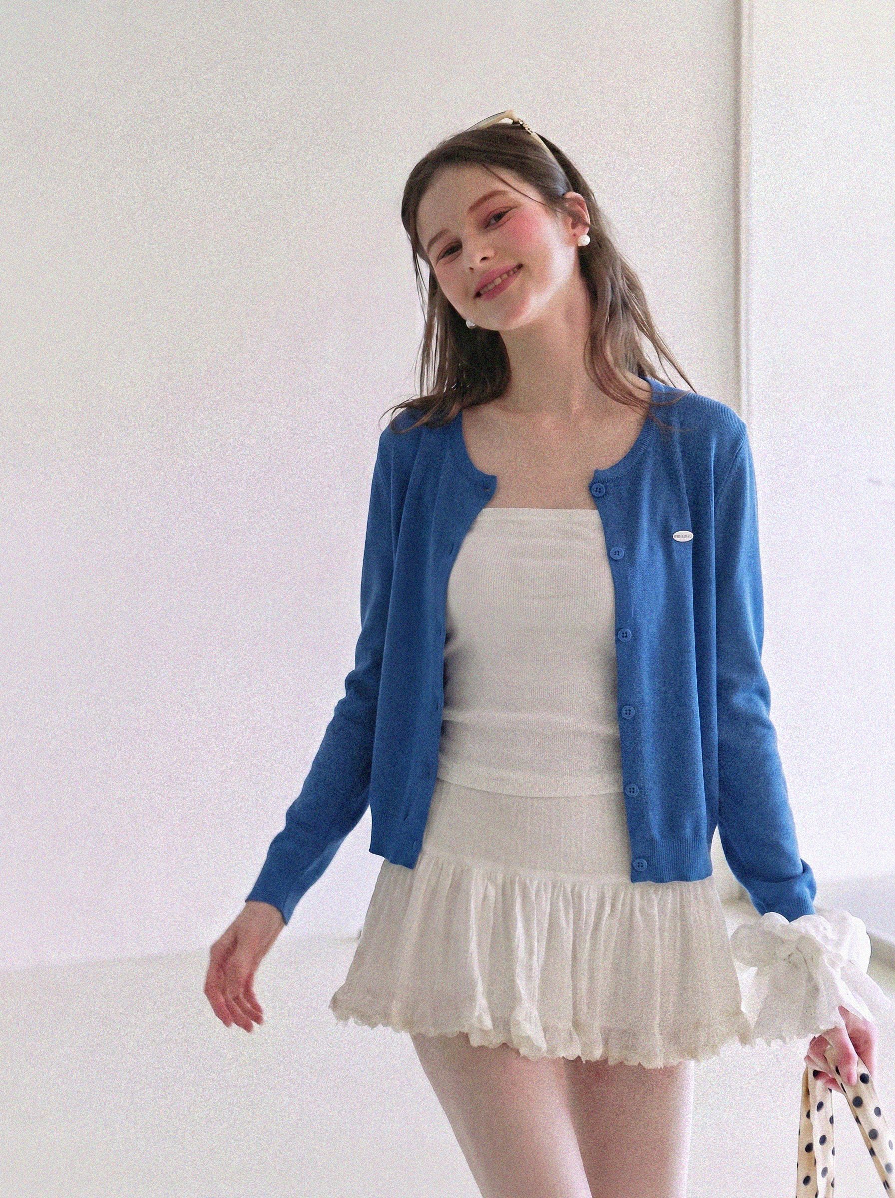 Korean Style Thin Knit Sun Protection Cardigan for Women Spring Summer Layering with Camisole